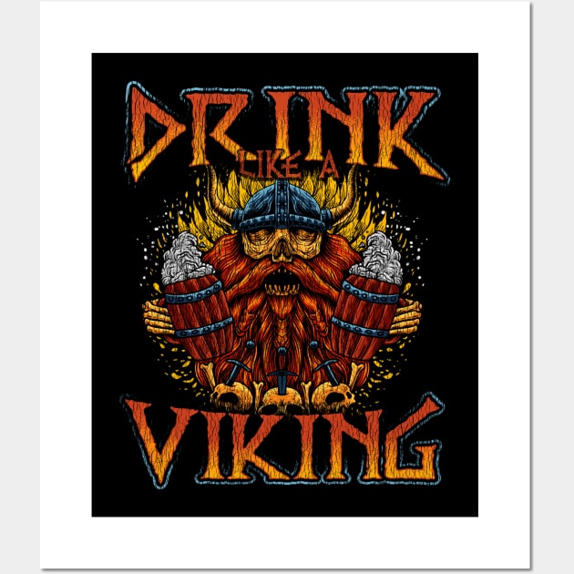 Drink Like A Viking | Warrior Mead Beer Drinker Wall Art by JakesRWild